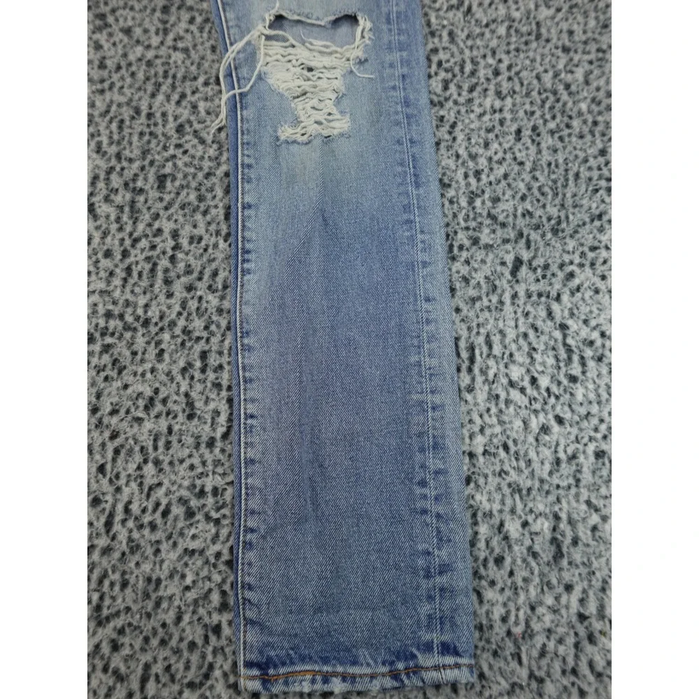 Levi's 505C Distressed Jeans Mens 28x32‎ Light Blue Good Ripped Sashiko Repair